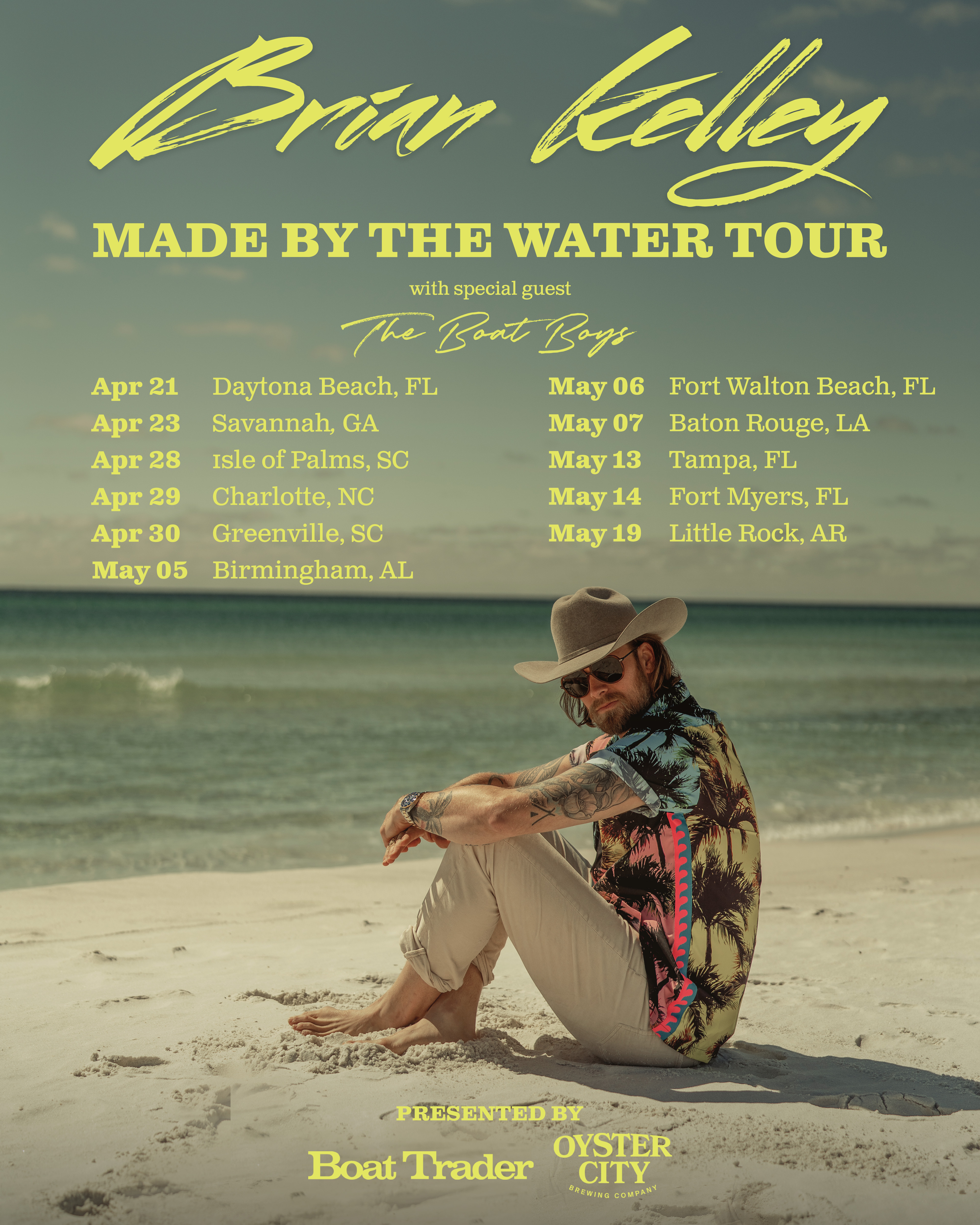 BRIAN KELLEY CAPTAINS "MADE BY THE WATER TOUR" THIS SPRING