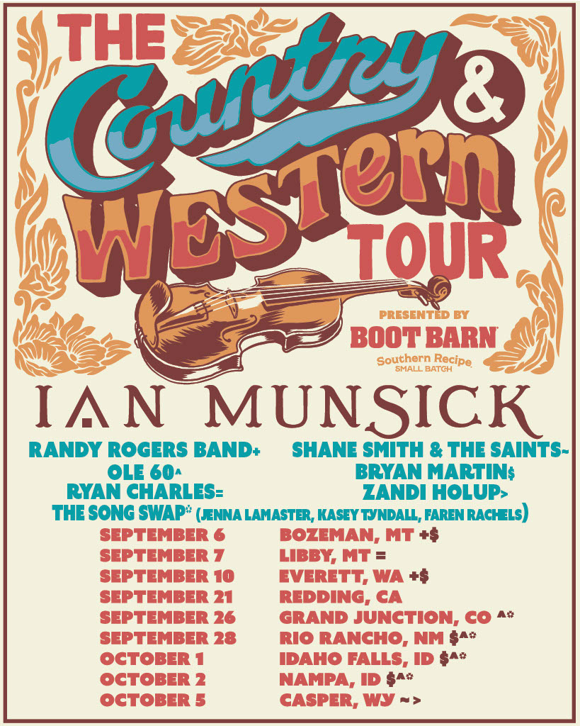 IAN MUNSICK RETURNS TO THE ROCKIES WITH THE COUNTRY AND WESTern TOUR PRESENTED BY BOOT BARN