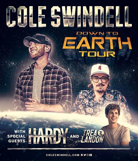 COLE SWINDELL KICKS OFF HIS HEADLINING DOWN TO EARTH TOUR THIS WEEK