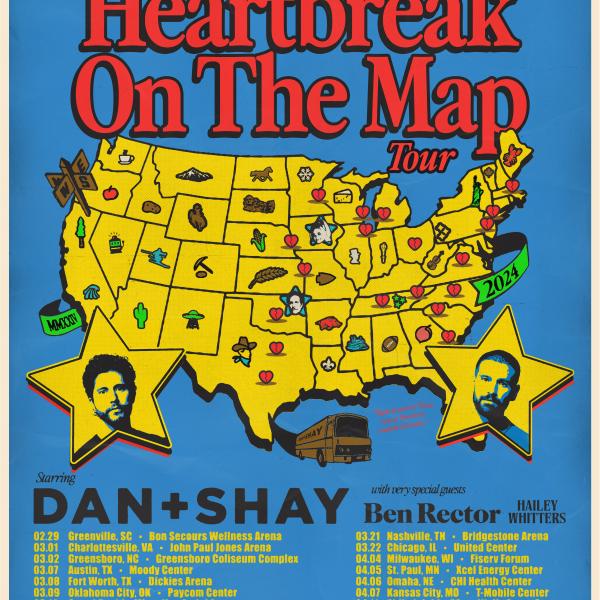 DAN + SHAY ANNOUNCE 2024 ‘THE HEARTBREAK ON THE MAP TOUR’ AHEAD OF BIGGER HOUSES ALBUM RELEASE, 9/15